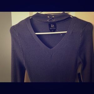 New Long sleeve blue sexy dress